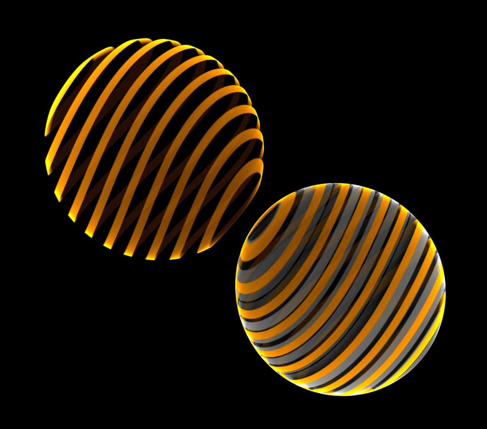 Glowing Striped Spheres by Mystic Number — canvas wall art
