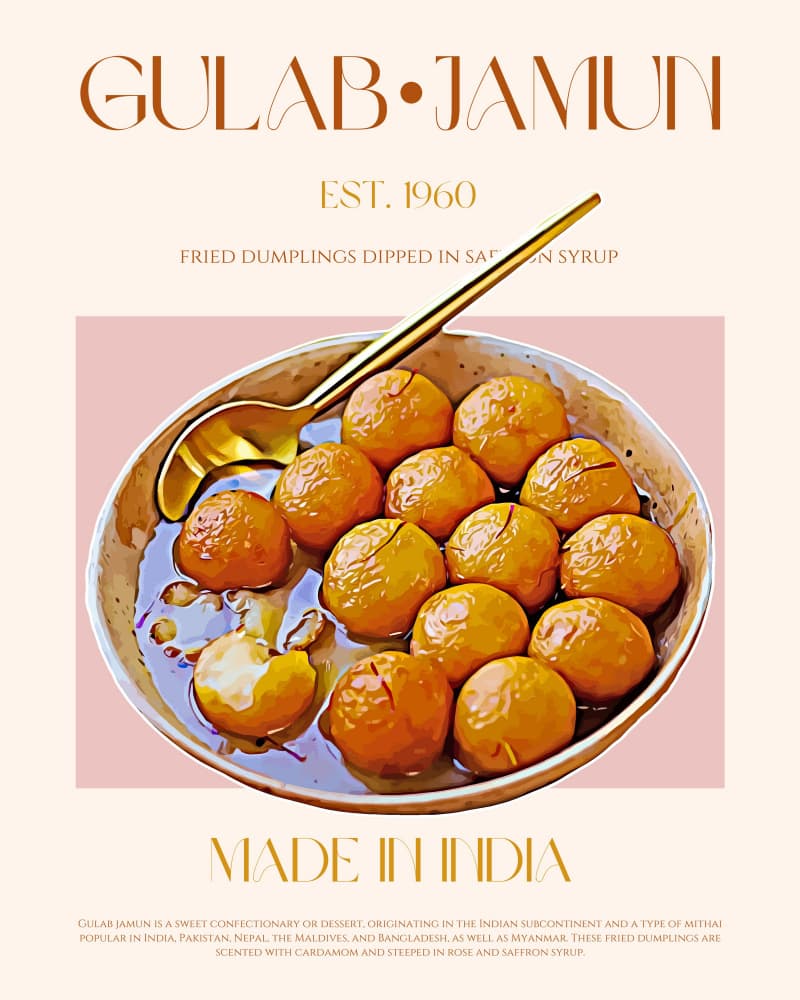 Golden Gulab Jamun by Nazma Khokhar — canvas wall art
