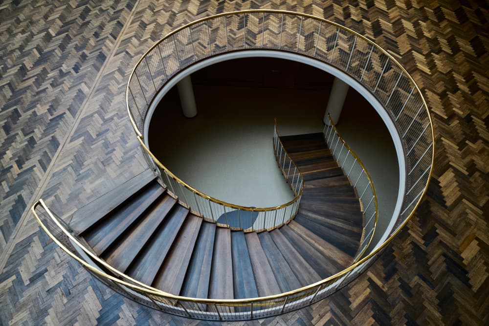 Elegant Spiral Staircase by Michael Echteld — canvas wall art