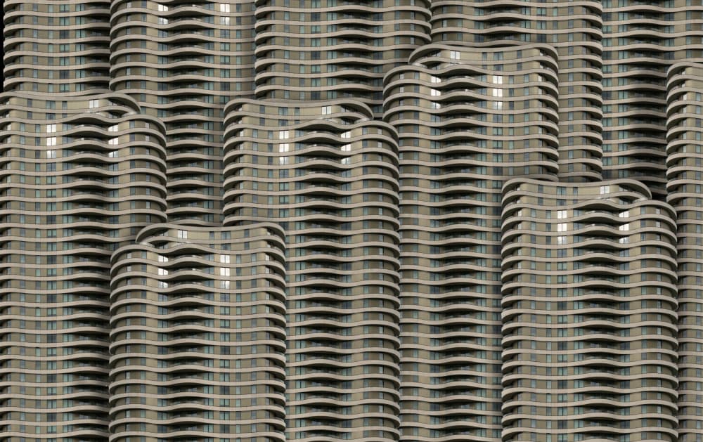 Curving Highrise Facades by Yohan Borca — canvas wall art