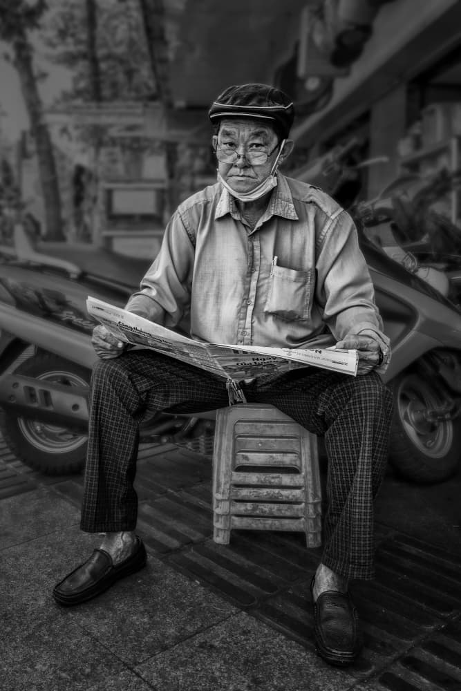 Observant Street Man by Pavol Stranak — canvas wall art