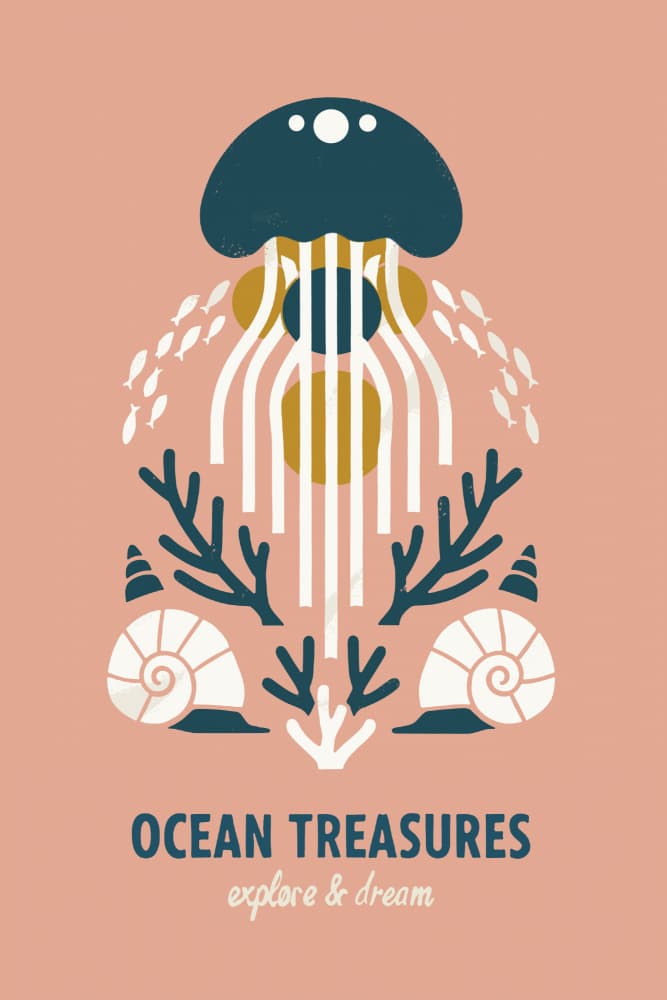 Whimsical Marine Life by casa cartissi — canvas wall art
