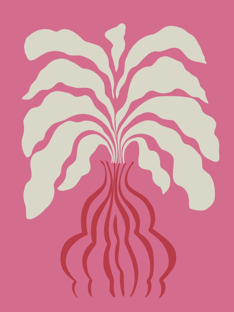 Organic Pink Plant by Miho Art Studio — canvas wall art