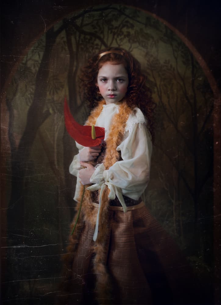 Moody Forest Girl by Svetlana Melik-Nubarova — canvas wall art