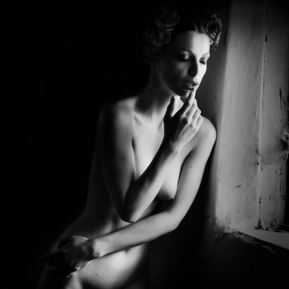 Sensual Nude With Roses by Alexandra Fira — canvas wall art