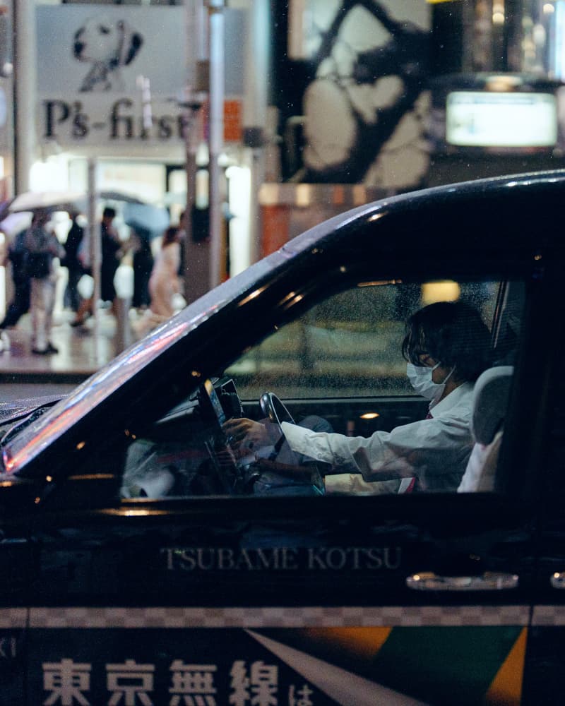Tokyo Rainy Night Taxi by Alexander London — canvas wall art