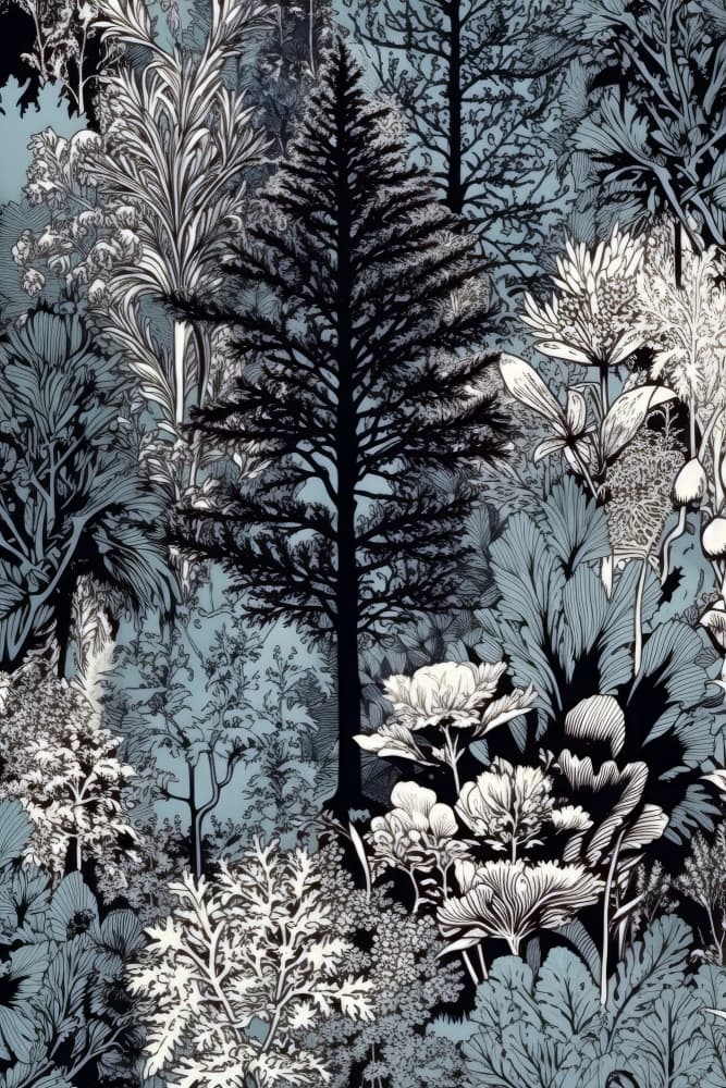 Blue Forest Botanical by Justyna Jaszke — canvas wall art