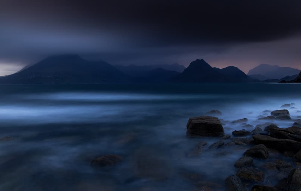 Moody Mountain Seascape by Gianpaolo Meriana — canvas wall art
