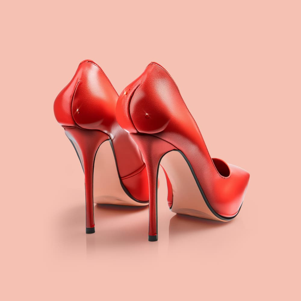 Red Stiletto Heels by Artem Pozdniakov — canvas wall art