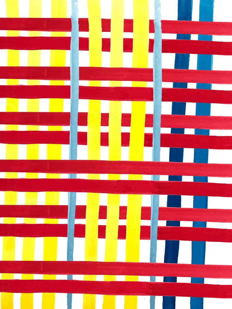Red Yellow Blue Pattern by Elizabeth C — canvas wall art