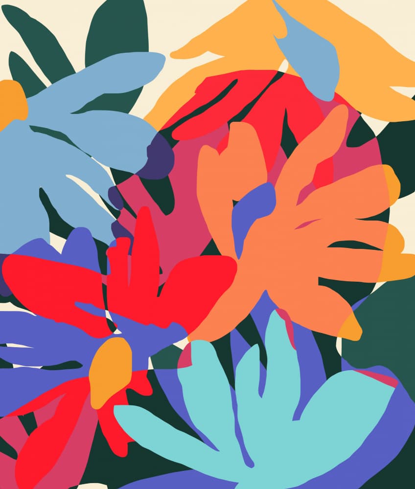 Colorful Abstract Flowers by Uma Gokhale — canvas wall art