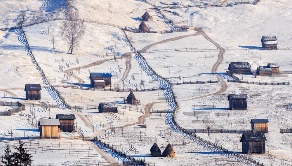 Snowy Mountain Village by Sveduneac Dorin Lucian — canvas wall art