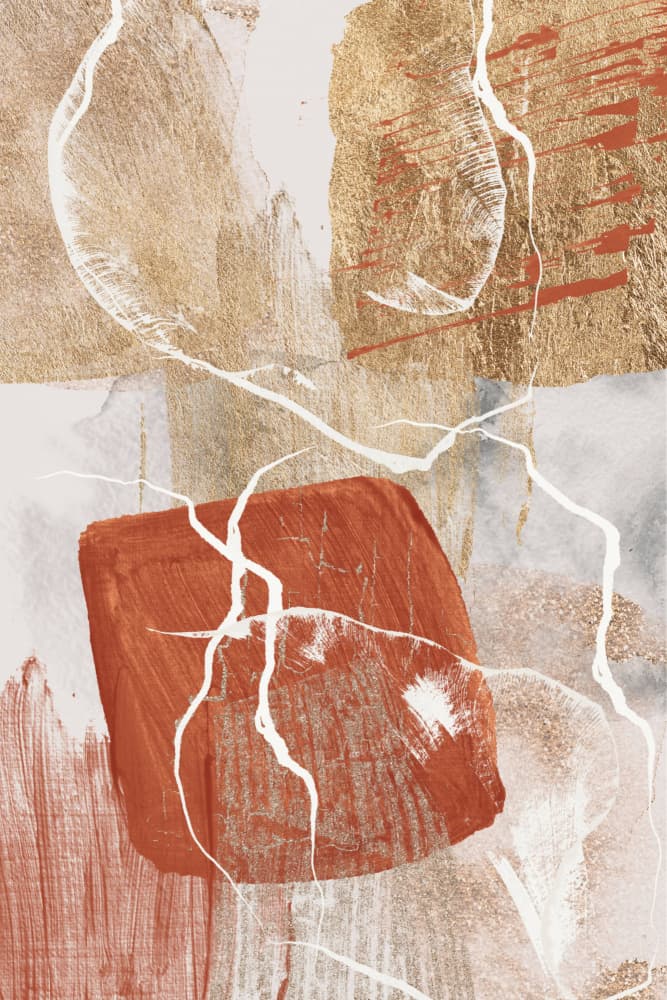 Cracked Gold Terracotta Abstract by Sally Ann Moss — canvas wall art