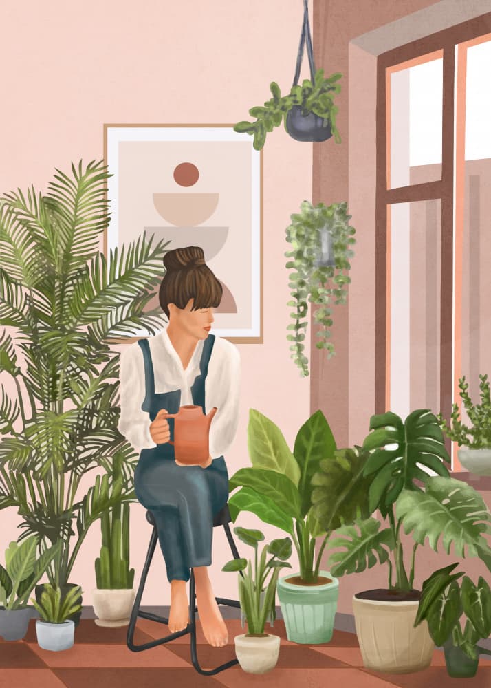 Serene Indoor Garden by City Art — canvas wall art