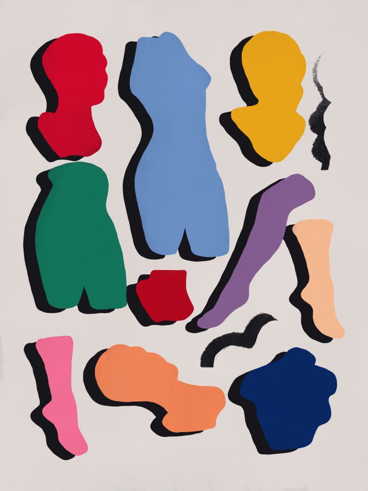 Colorful Body Forms by Little Dean — canvas wall art