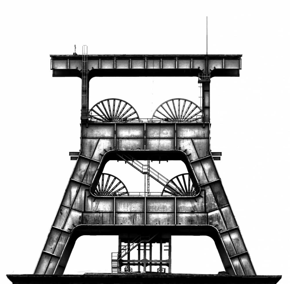 Historic Industrial Headframe by Hans-Wolfgang Hawerkamp — canvas wall art