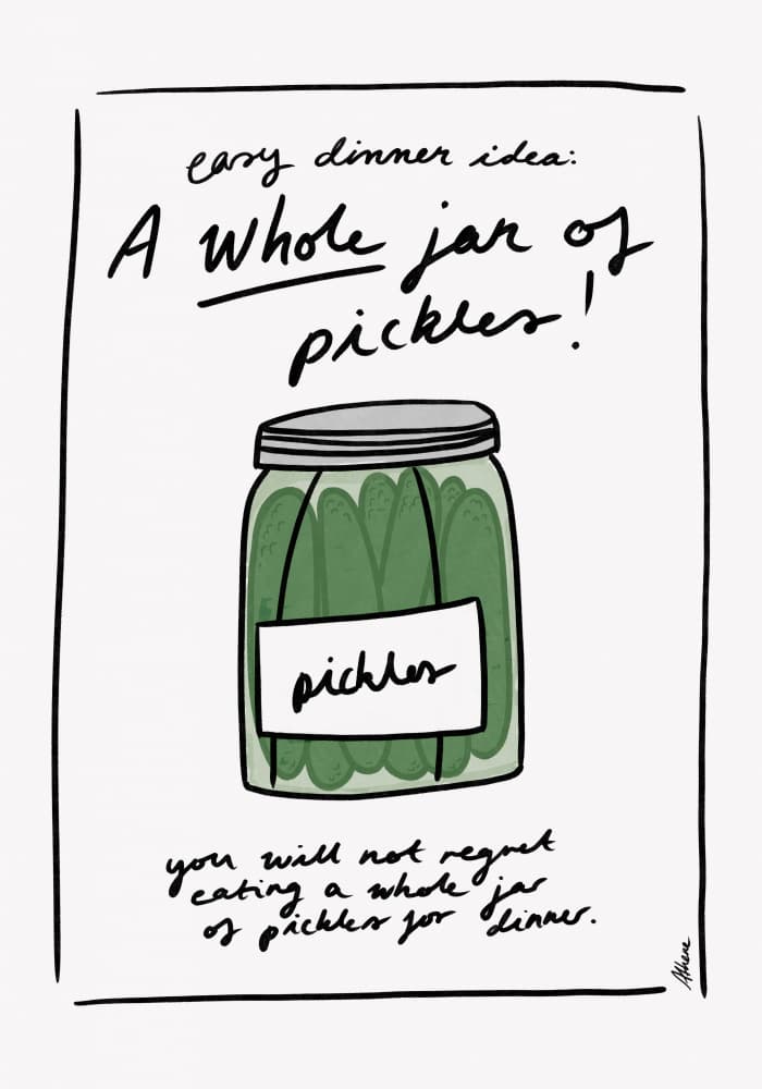 Pickles for Dinner by Athene Fritsch — canvas wall art