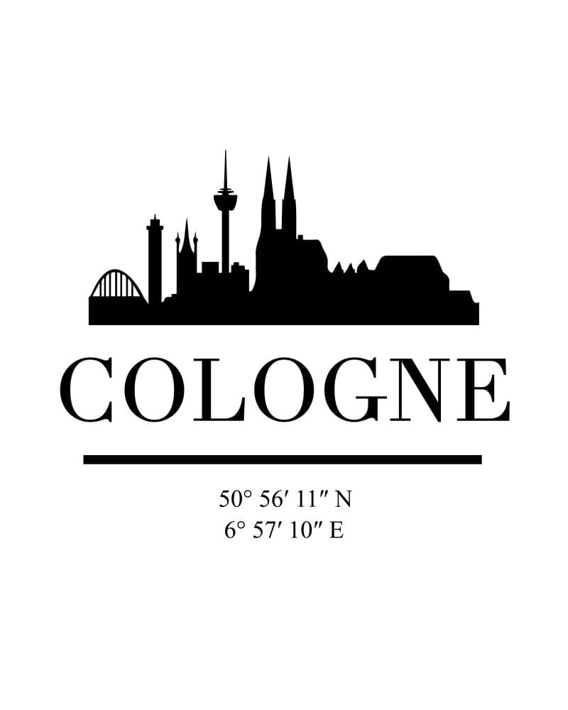 Cologne City Silhouette by Emiliano Deificus — canvas wall art