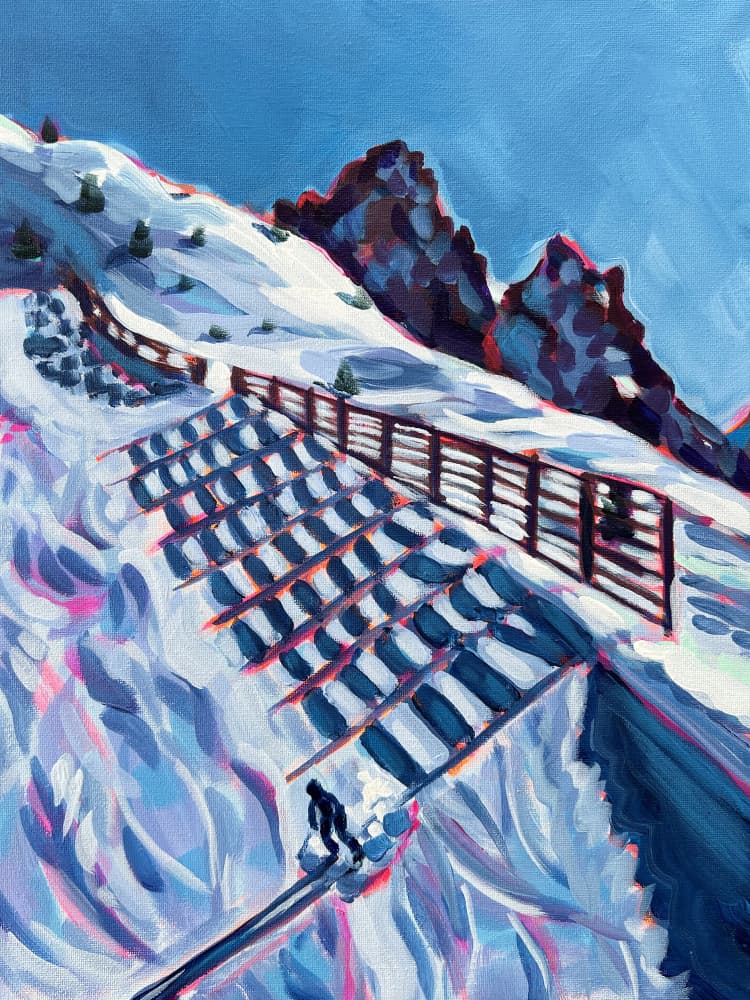 Winter Mountain Ski Run by Pauline Wegman | Key and Sea Creative — canvas wall art