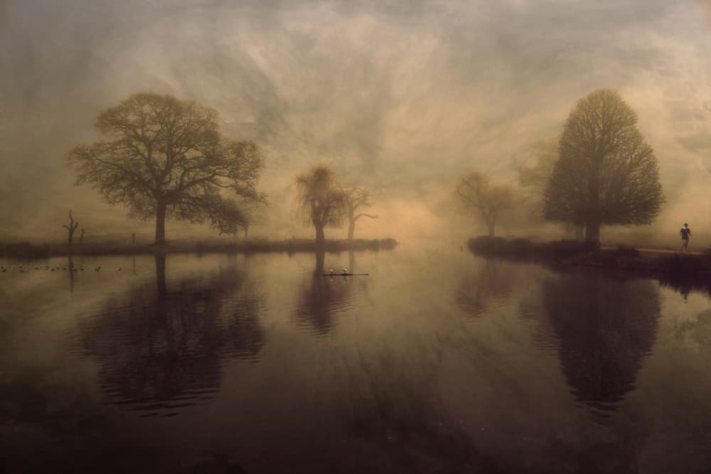 Misty Morning Landscape by Robert Fabrowski — canvas wall art