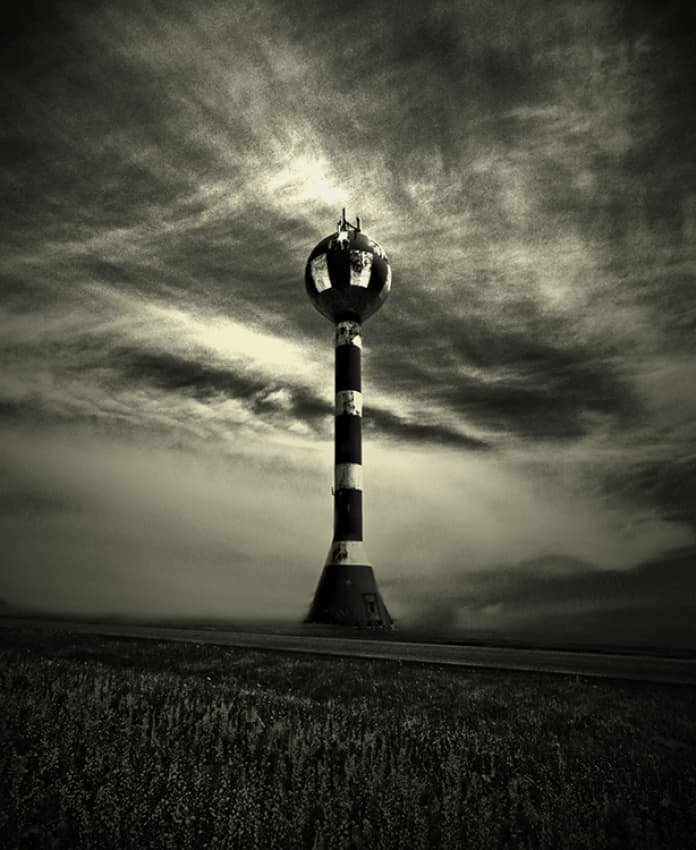 Solitary Striped Tower by David Senechal Photographie (polydactyle) — canvas wall art