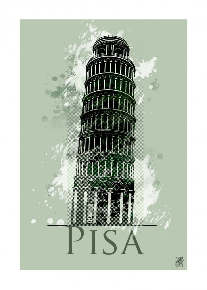 Leaning Tower Pisa by Osvaldo Russo — canvas wall art