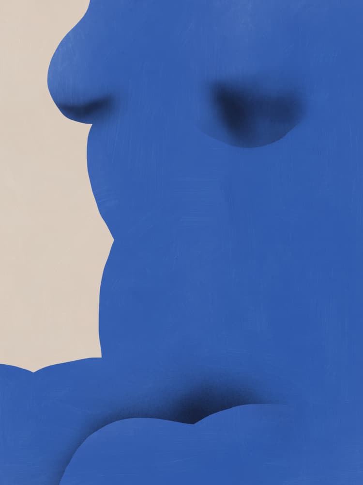 Elegant Blue Body by Little Dean — canvas wall art