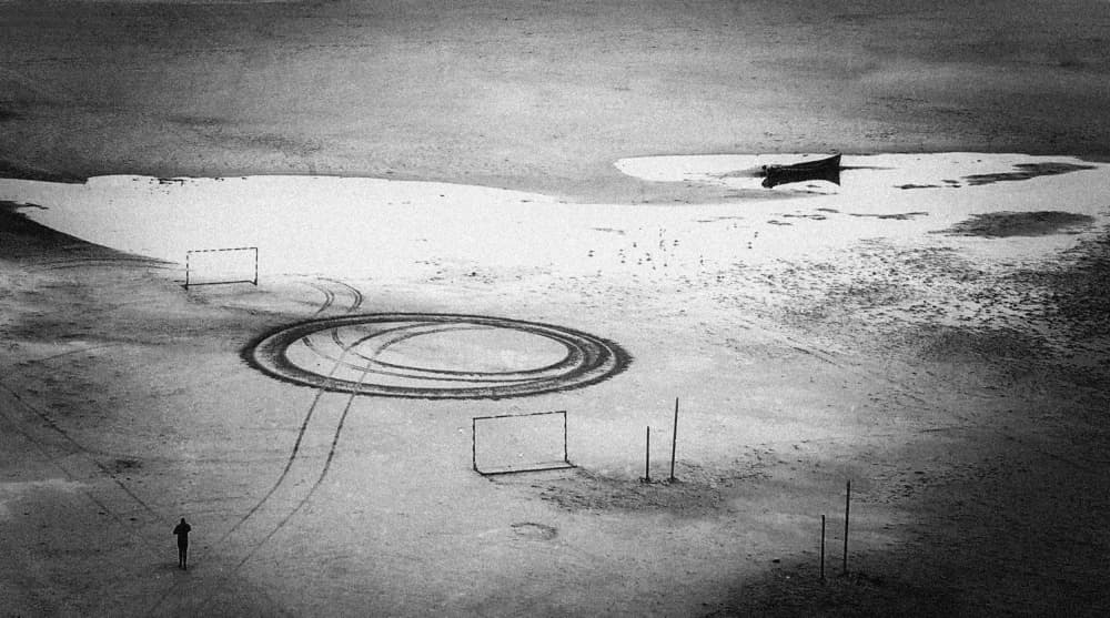 Desolate Shore Circles by Emilian Avramescu — canvas wall art