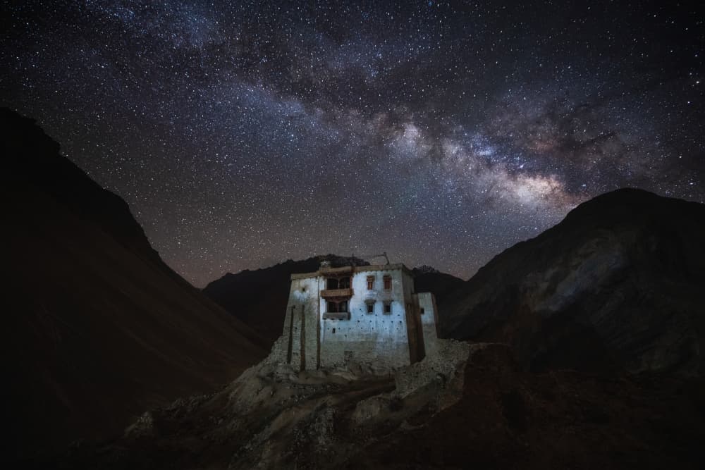 Ancient Monastery Under Milky Way by swapnil deshpande — canvas wall art