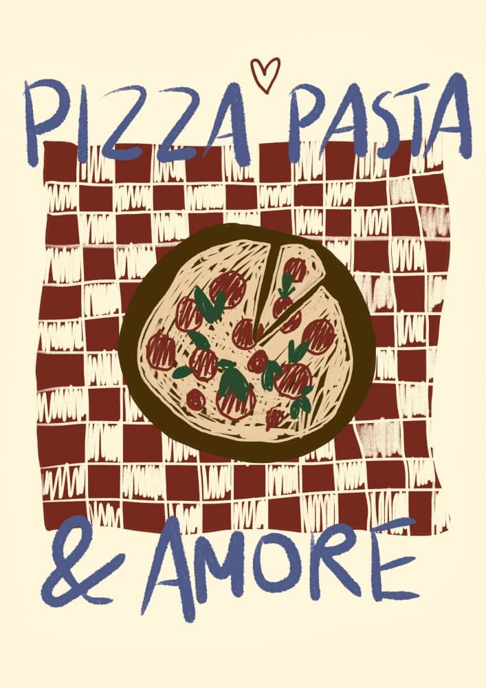 Pizza Pasta Amore by Studio Dolci — canvas wall art