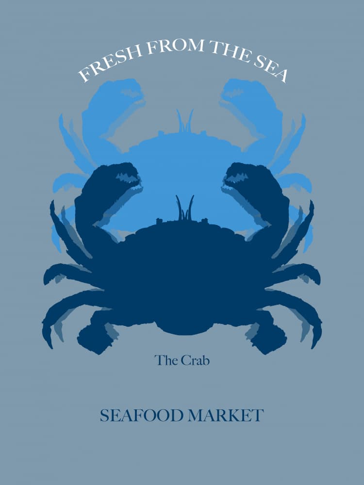 Coastal Crab Duo by cartissi — canvas wall art