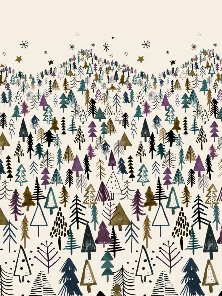 Whimsical Christmas Forest by Ninola Design — canvas wall art