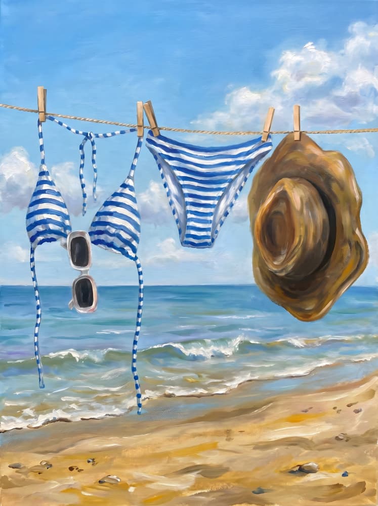 Beach Day Essentials by HUGO — canvas wall art