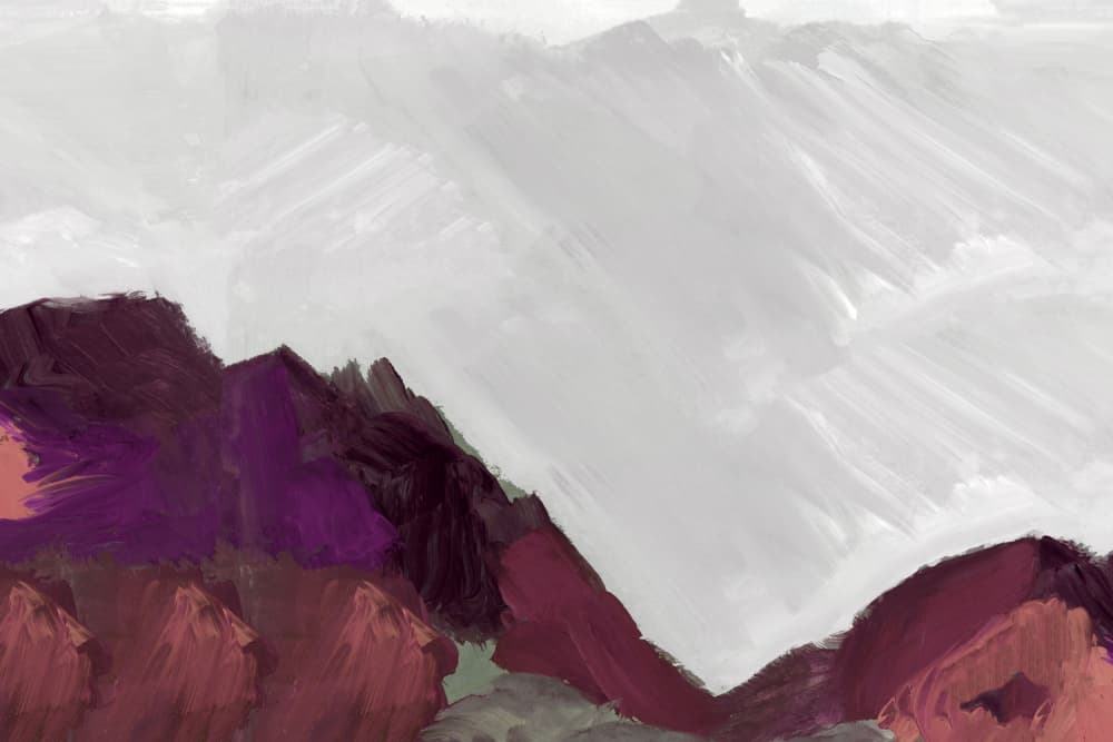 Purple Mountain Peaks by cartissi — canvas wall art