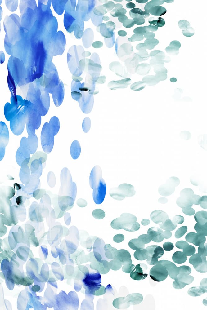 Blue Watercolor Drops by cartissi — canvas wall art