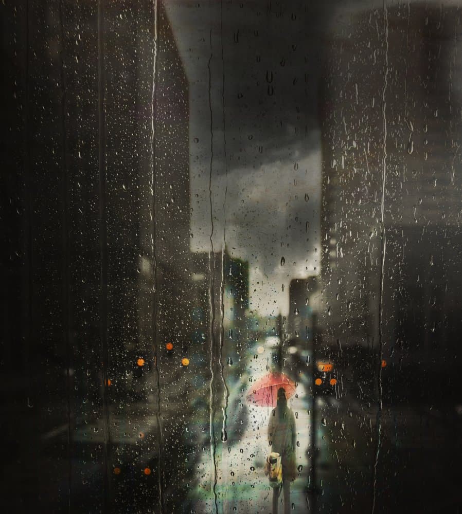 Moody City Rain by Rachel Pansky — canvas wall art