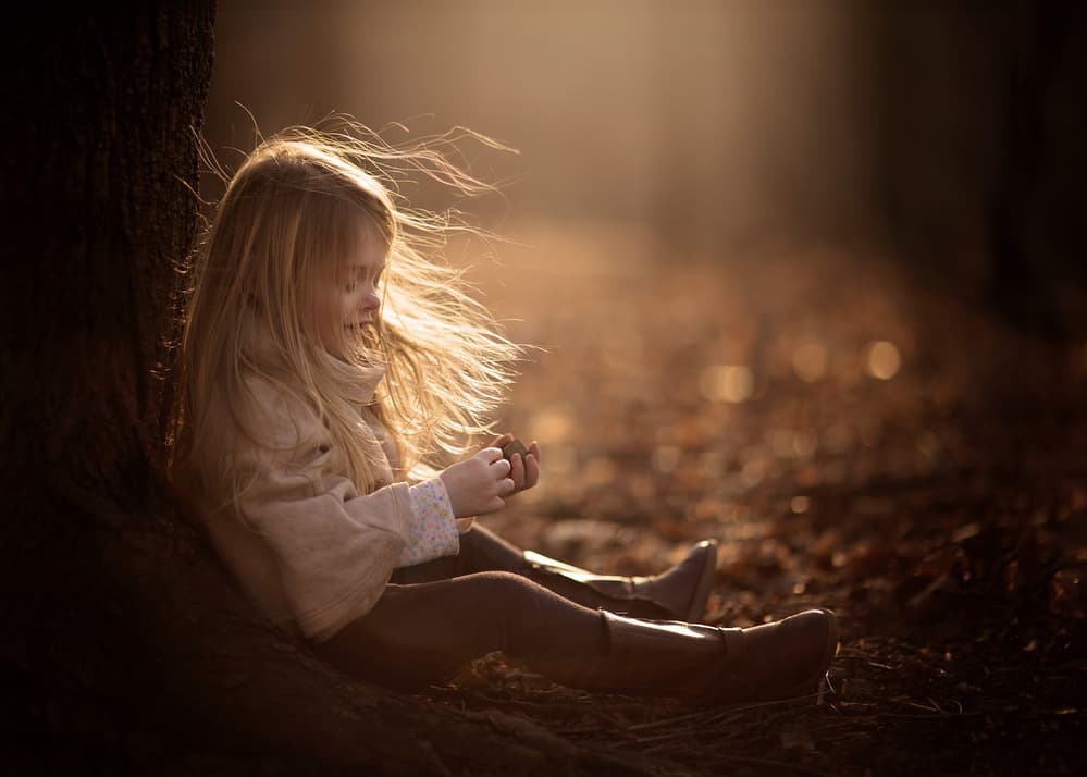 Golden Forest Child by Annie Whitehead — canvas wall art