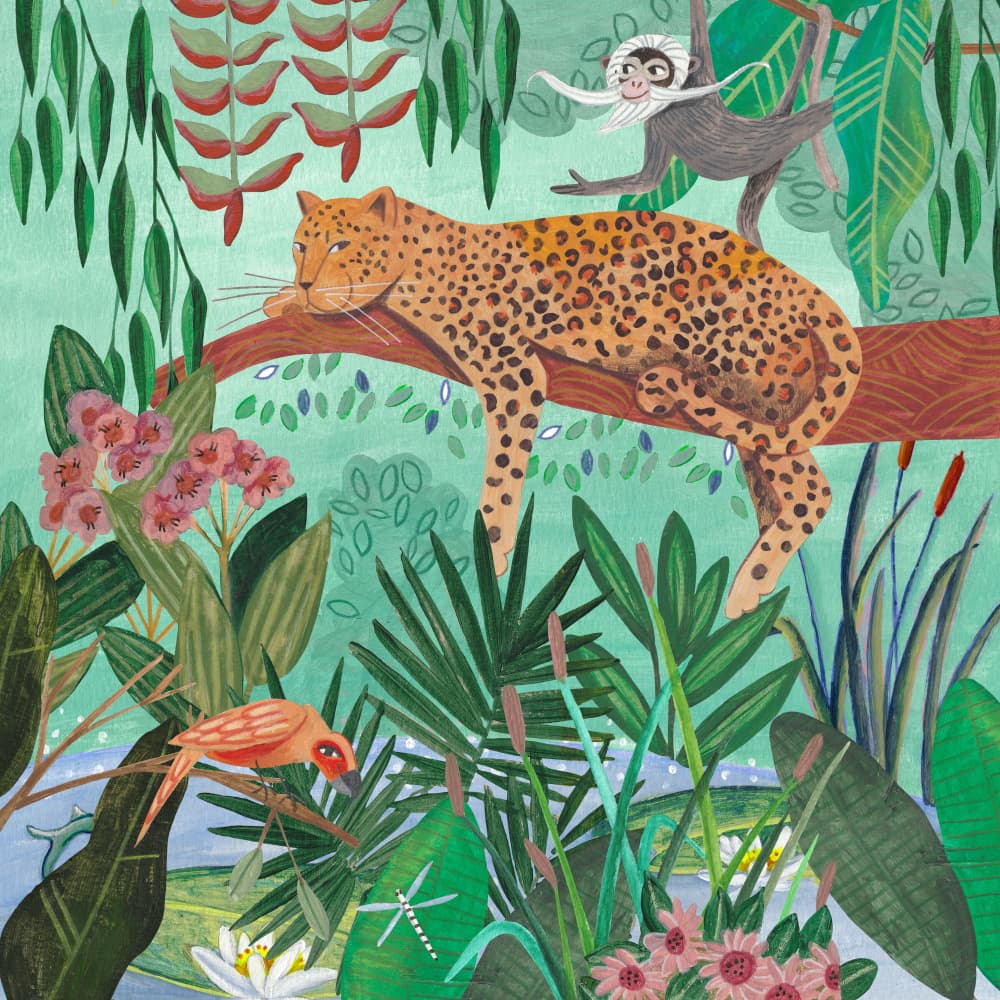 Leopard in the jungle by Caroline Bonne Müller — canvas wall art