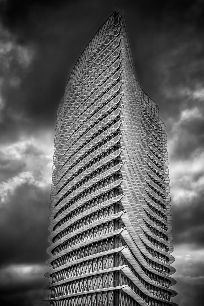 Dramatic City Skyscraper by Angel Villalba — canvas wall art