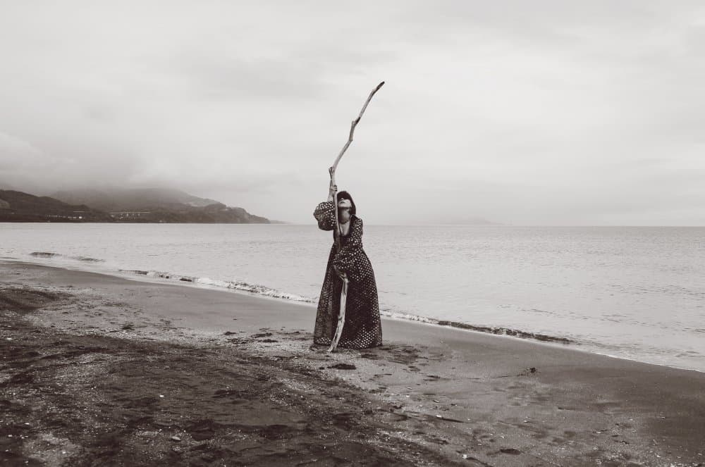 Coastal Woman With Branch by Midoriselfphoto — canvas wall art
