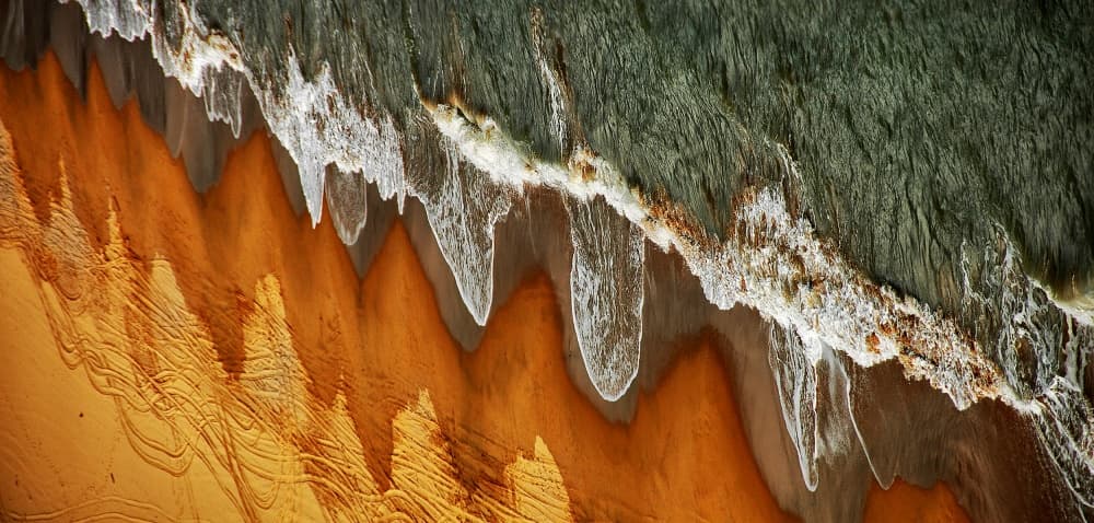 Abstract Beach Waves by Jacek Stefan — canvas wall art