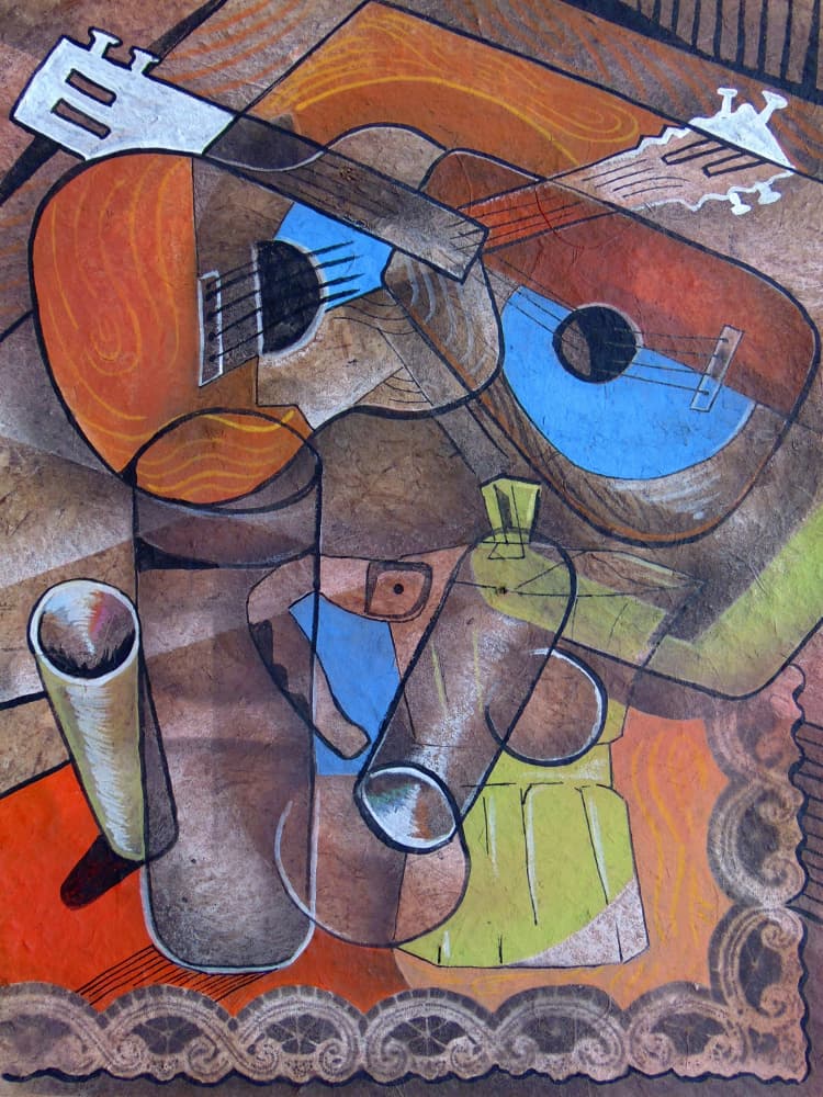 Cubist Guitars Coffee Still Life by Ricardo Maya — canvas wall art