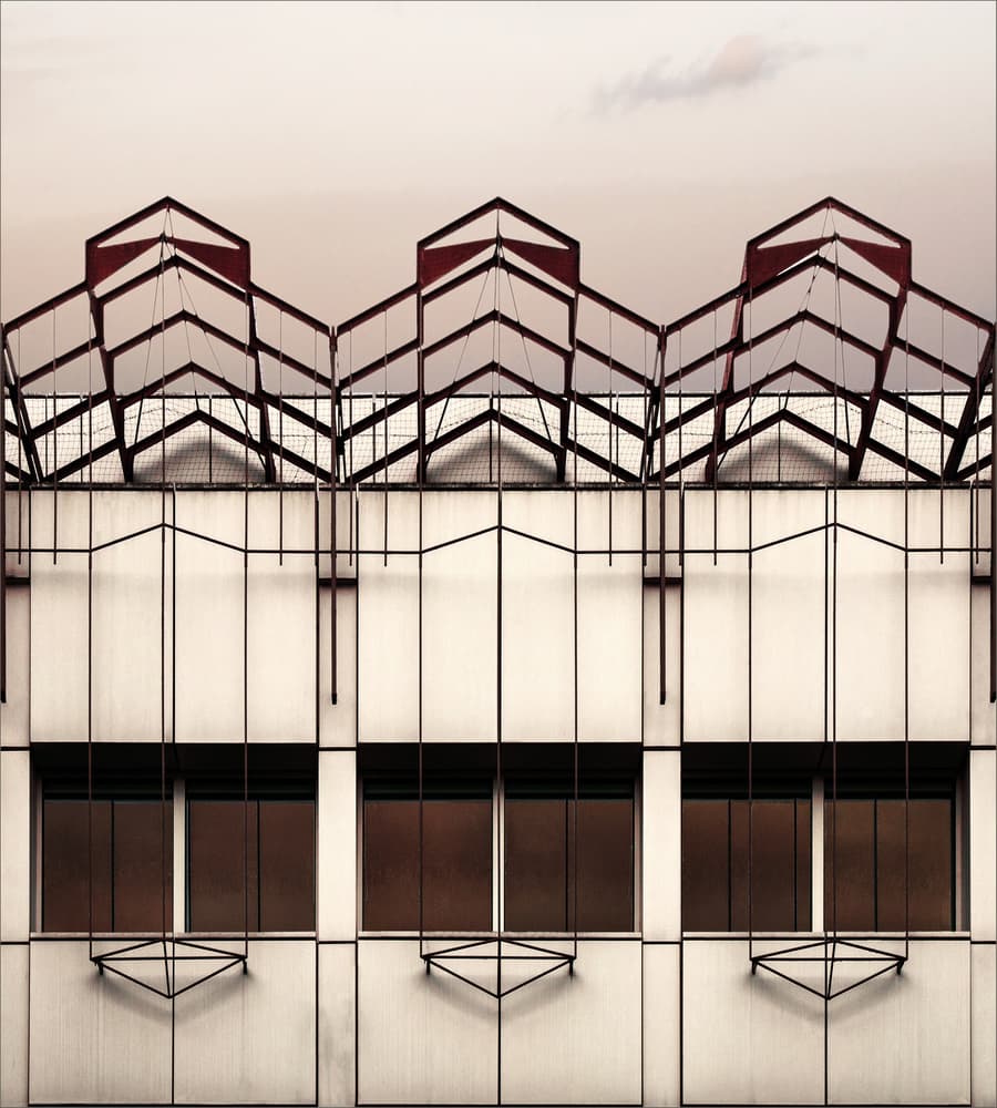 Geometric Building Facade by Gilbert Claes — canvas wall art