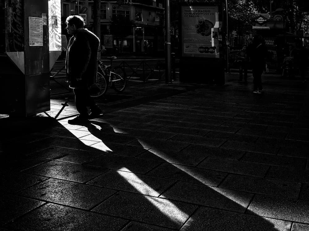 Man's Long Shadow by luisfer — canvas wall art