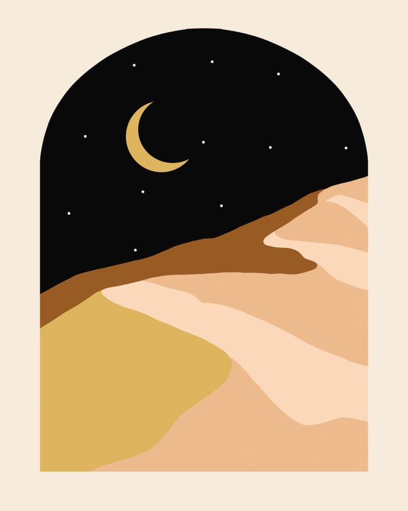 Desert Night Moon by Uma Gokhale — canvas wall art