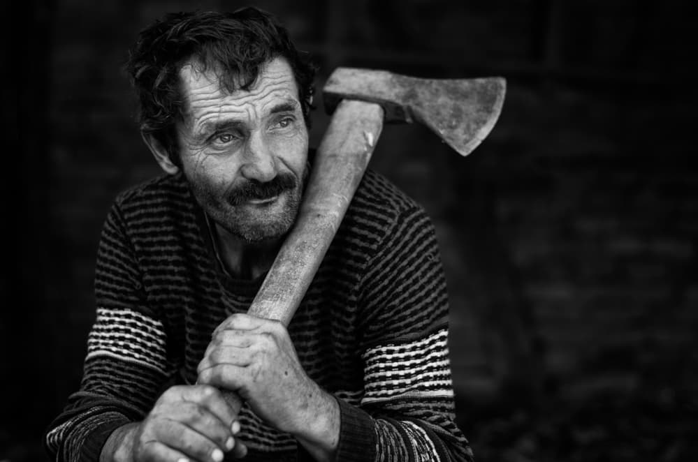 Rustic Man With Axe by Zoran Toldi (EFIAP AZSF) — canvas wall art