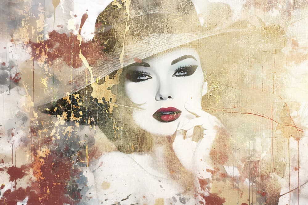 Woman Portrait Abstract Art Illustration Wallart 42 by Rafal Kulik — canvas wall art