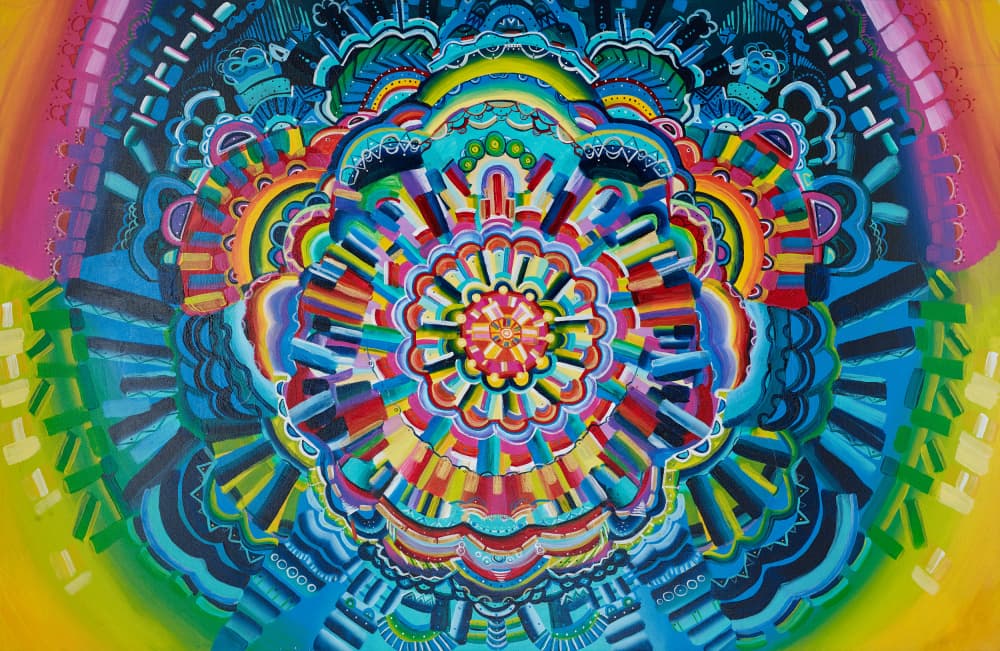 Colorful Geometric Mandala by Amy Diener — canvas wall art