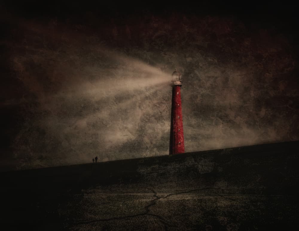 Red Lighthouse Beam by Natascha Worseling — canvas wall art