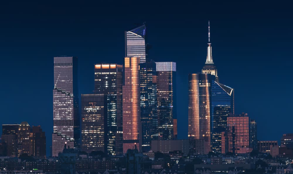 Modern City Nightscape by Kenneth-Wei Zeng — canvas wall art